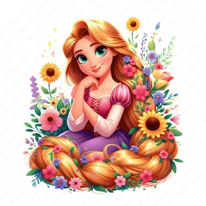 Imágenes prediseñadas enredadas, png enredado, rapunzel png, imágenes prediseñadas de rapunzel, princesa rapunzel png, descarga instantánea