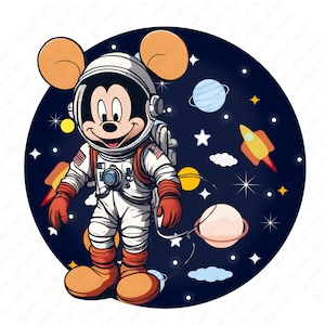 Imágenes prediseñadas de Mickey Astronauta, lindo Mickey PNG, Mickey Mouse PNG, descarga instantánea