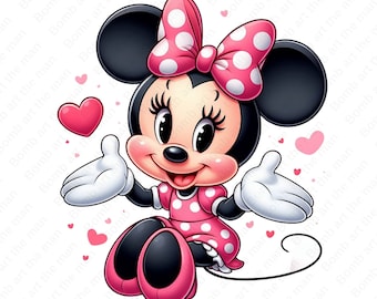 Imágenes prediseñadas de Minnie Mouse, imágenes prediseñadas de Minnie Mouse, diseño transparente, descarga instantánea