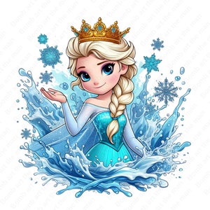 Frozen Princess clipart, Princess Elsa clipart, Elsa png, Frozen png, instant download