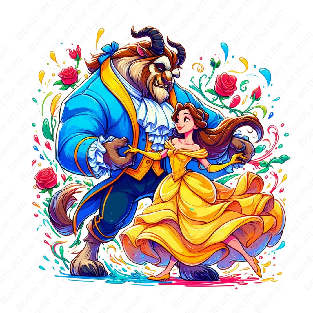 Beauty and the Beast Cute Clipart, Princess Belle Png, Cartoon Clipart ...