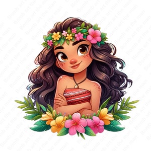 princess moana clipart, moana png, cute moana design, transparent background, instant download