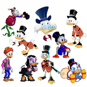 Scrooge McDuck png bundle, Scrooge McDuck clipart set, cartoon duck png, instant download