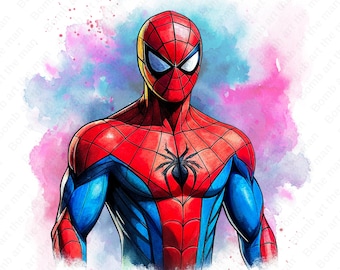 スパイダーマンPNG、水彩画背景、スパイダーマン画像、スパイダーマン