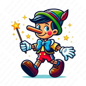 Pinocchio Clipart, Pinocchio png, süße Märchen Figur, sofort Download