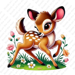 bambi png, bambi deer clipart, cute bambi, high quality design