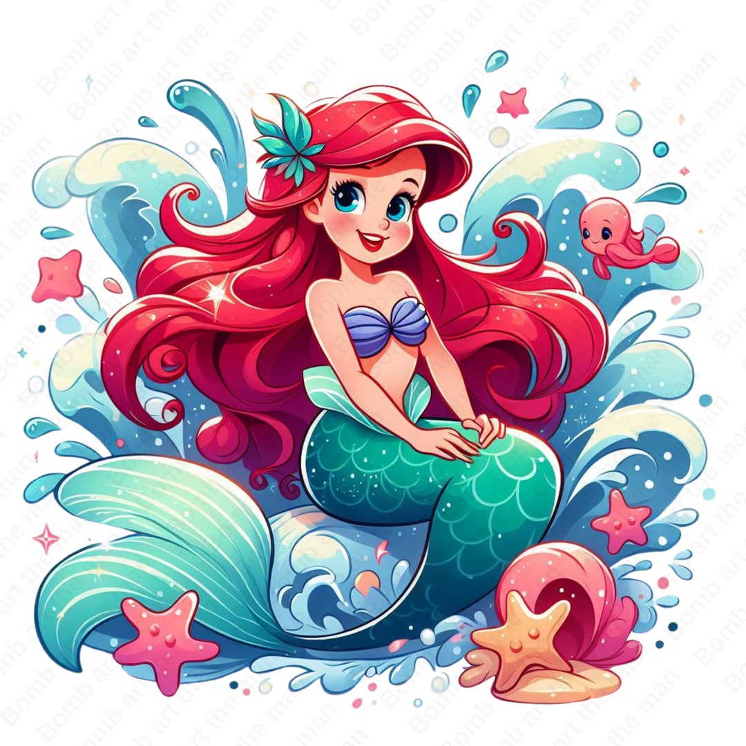 Cute Little Mermaid Clipart, Princess Ariel Png, the Little Mermaid Png ...