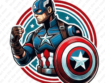 Captain America clipart, Captain America png, super hero clipart, super hero design, instant download