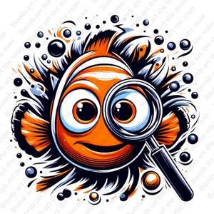Finding nemo clipart, Funny nemo png, cute nemo, transparent design, instant download