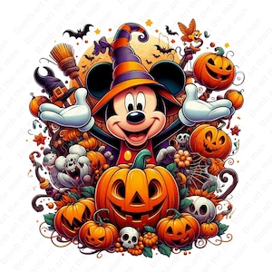 Mickey Mouse Halloween clipart, Mickey Mouse clipart, Happy Halloween, Pumpkin clipart