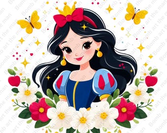 Snow White Clipart, Princess png, Cute Snow White png, transparent design