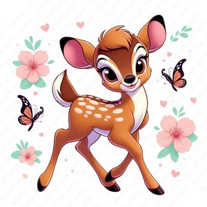 Bambi png, Bambi Deer clipart, cute bambi, high quality design, instant download
