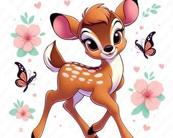 Bambi png, Bambi Deer clipart, cute bambi, high quality design, instant download