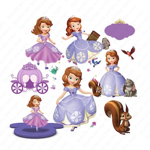 Paquete PNG de la Princesa Sofía, conjunto de imágenes prediseñadas de la Princesa Sofía, linda princesa PNG, descarga instantánea