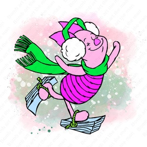 Piglet clipart, cute piglet png, watercolor background, Winnie the pooh png, instant download