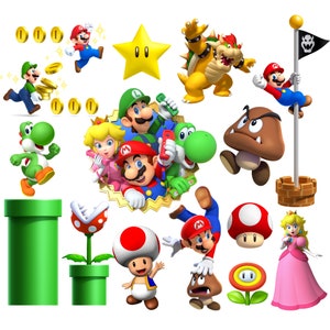 Super mario png bundle, super mario clipart, super mario set, instant download