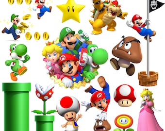 Super mario png bundle, super mario clipart, super mario set, instant download