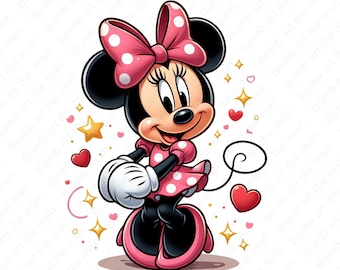 Imágenes prediseñadas de Minnie Mouse, imágenes prediseñadas de Minnie Mouse, diseño transparente, descarga instantánea