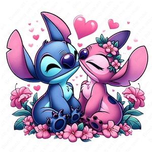 stitch e angelo png, stitch e angelo clipart, stitch love design, download immediato