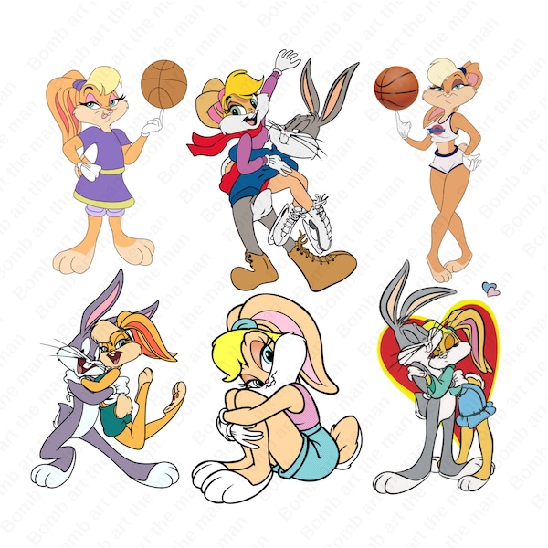 lola bunny png bundle, bugs bunny, lola clipart, cute lola bunny png, instant download