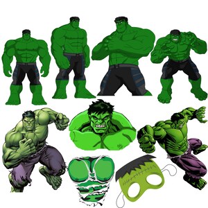 Pacote png do Hulk, conjunto clipart do Hulk, o incrível png, download instantâneo, 10 peças png transparentes, download instantâneo