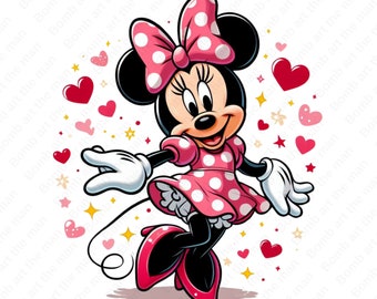 Imágenes prediseñadas de Minnie Mouse, imágenes prediseñadas de Minnie Mouse, diseño transparente, descarga instantánea