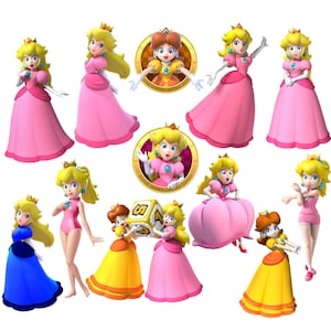 Prinzessin Peach Png-Bundle, super Mario Prinzessin, Super Mario Clipart Set, Super Mario Set, sofortiger Download