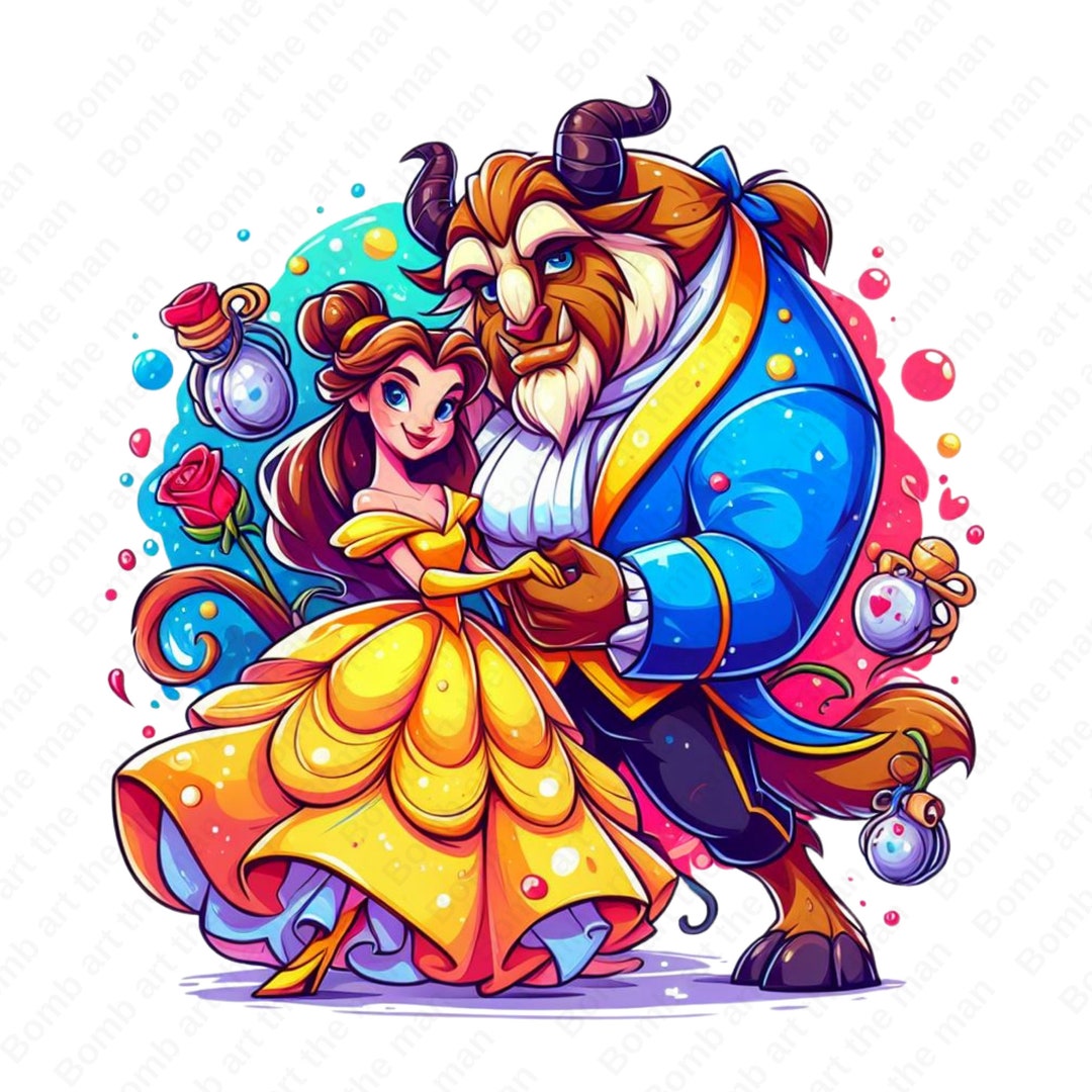 Beauty and the Beast Cute Clipart, Princess Belle Png, Cartoon Clipart ...