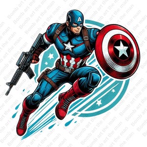 Captain America Clipart, Captain America png, Superheld Clipart, sofortiger Download