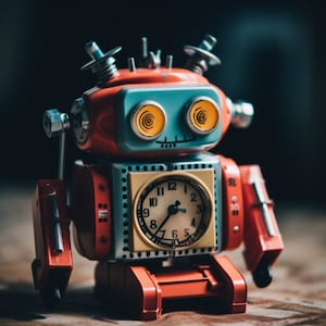 Sci-Fi Robot Clock - Digital Art