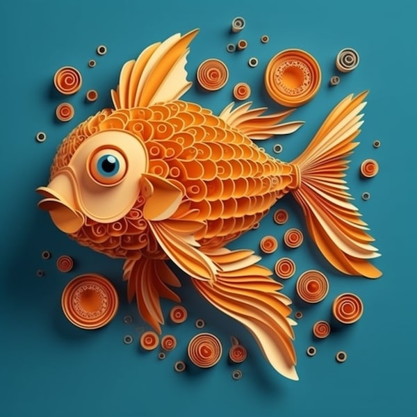 Créations numériques d'animaux de compagnie préférés dans un style paper quilling - Art numérique