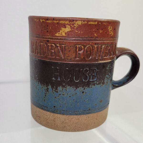 Baden Powell House mug, clay mug with small handle, by Robin Welch Pottery