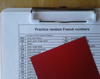 Practice random French numbers printable (PDF)