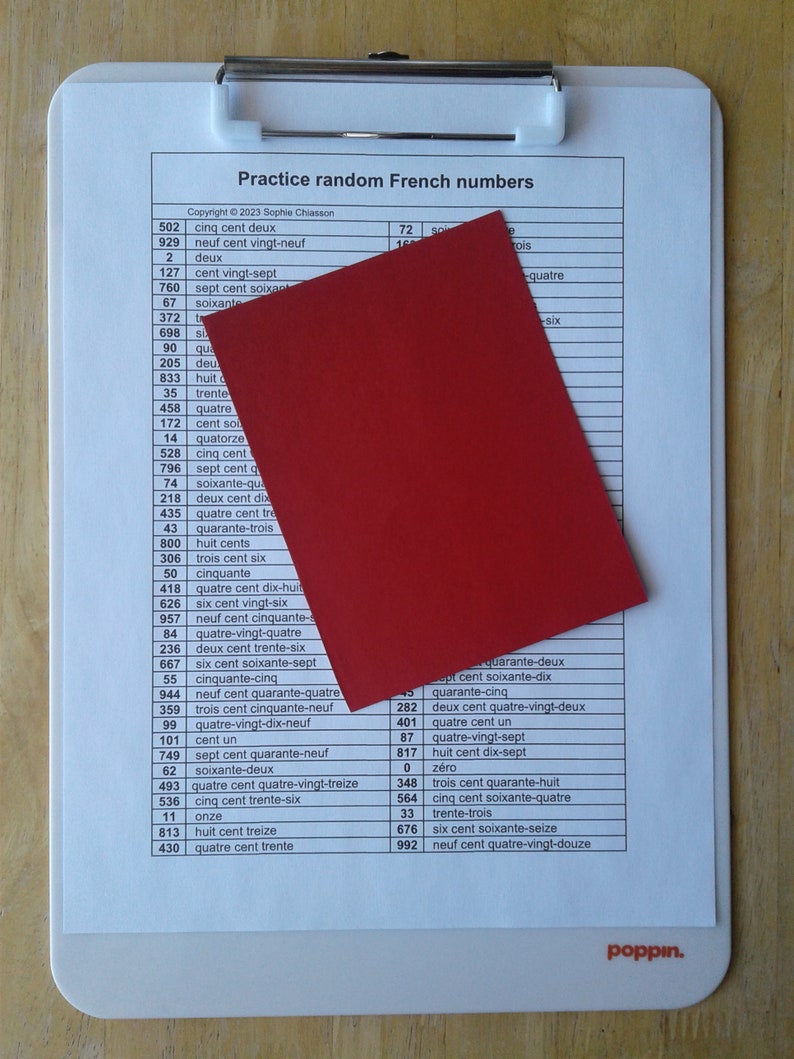 Random French Practice Random French Numbers Printable (PDF) - Etsy Canada