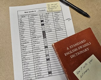 New Words Worksheet - All languages - printable (PDF) ** Free tip at the end of the description**