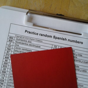 Practice random Spanish numbers printable (PDF) **Free tip at the end of the description**