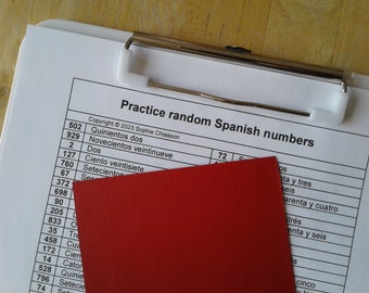 Practice random Spanish numbers printable (PDF) **Free tip at the end of the description**