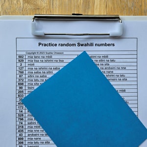 Practice random Swahili numbers printable (PDF) **Free tip at the end of description**