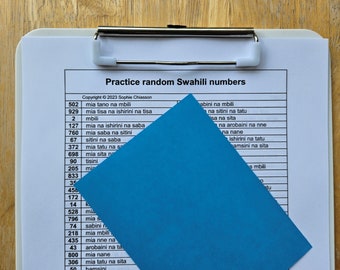 Practice random Swahili numbers printable (PDF) **Free tip at the end of description**