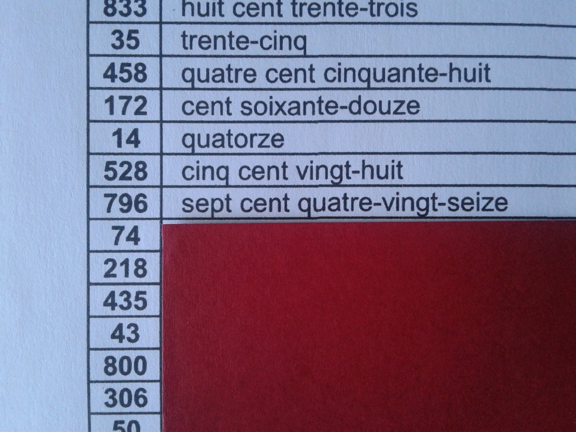 Random French Practice Random French Numbers Printable (PDF) - Etsy Canada