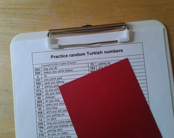 Practice random Turkish numbers printable (PDF)