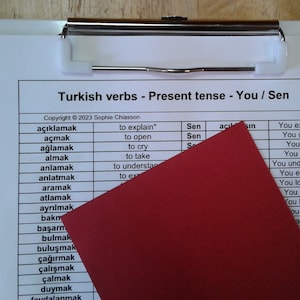 Öva på turkiska verb - Presens med You/Sen utskrivbar (PDF) **Gratis tips i slutet av beskrivningen**