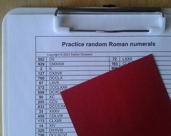 Practice random Roman numerals printable (PDF)