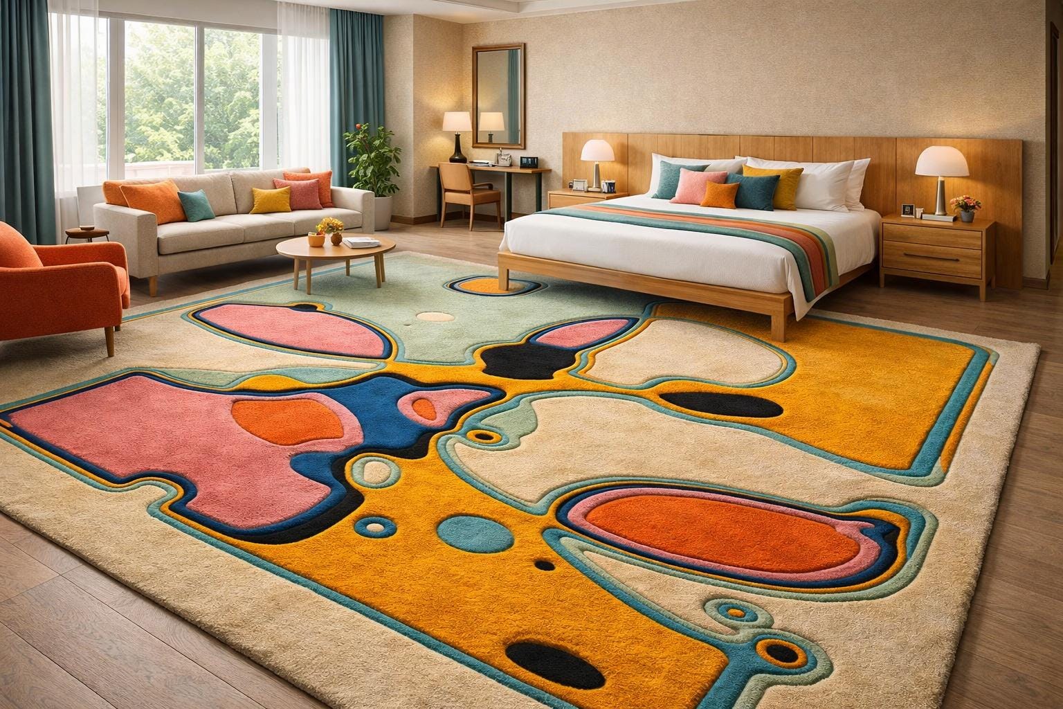 Handmade Hand-tufted Abstract Wool Rug 8x10 – Colorful Modern Area Rug ...