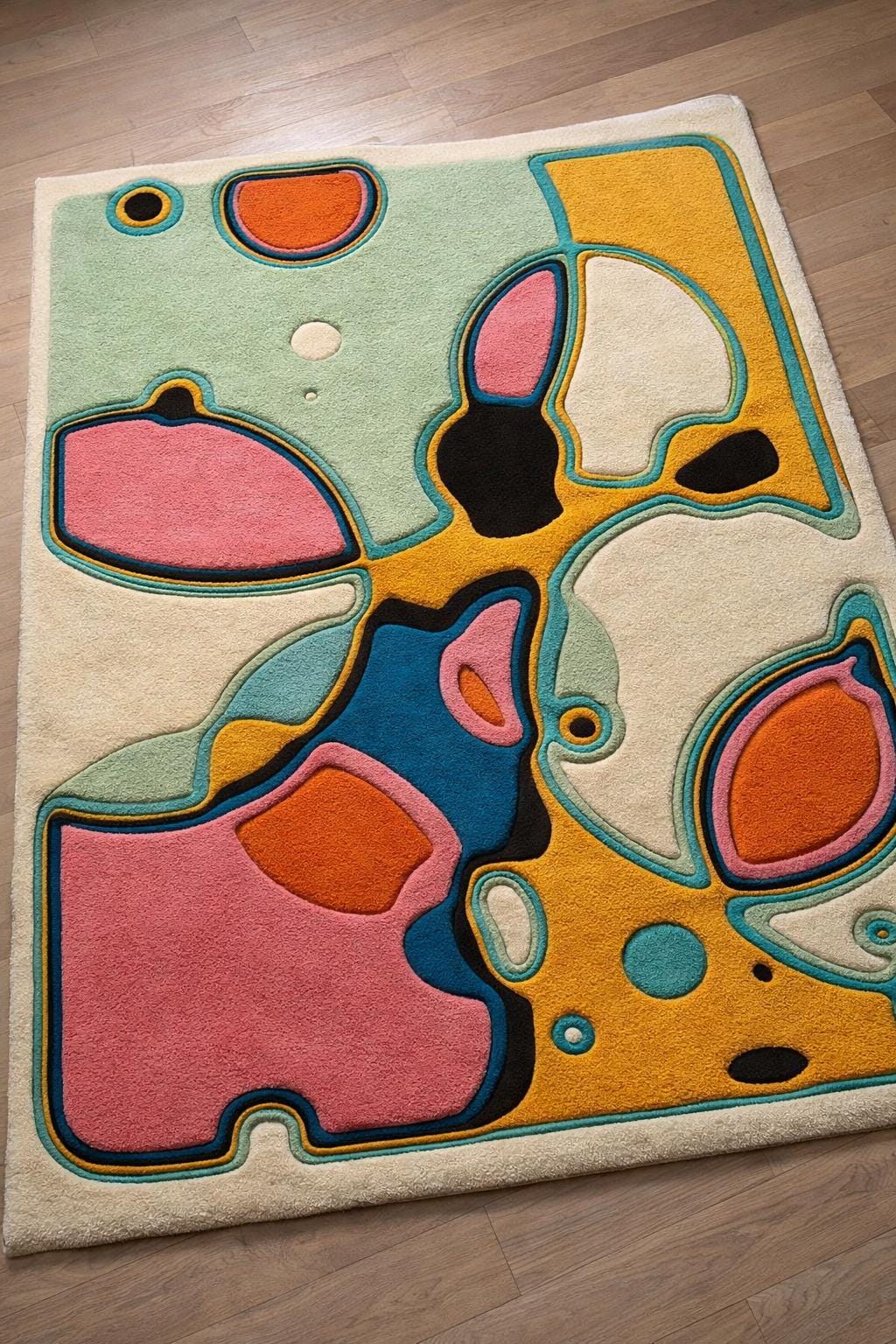 Handmade Hand-tufted Abstract Wool Rug 8x10 – Colorful Modern Area Rug ...