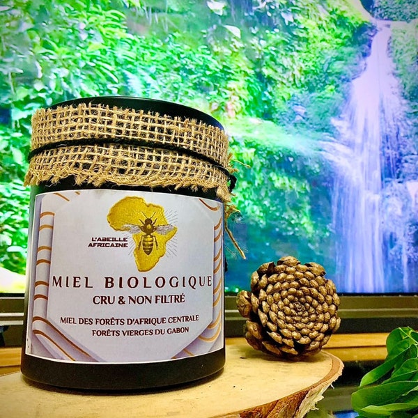 MIEL 100% BIOLOGIQUE Cru & Non Filtré des Forêts d'Afrique Centrales 850 grammes