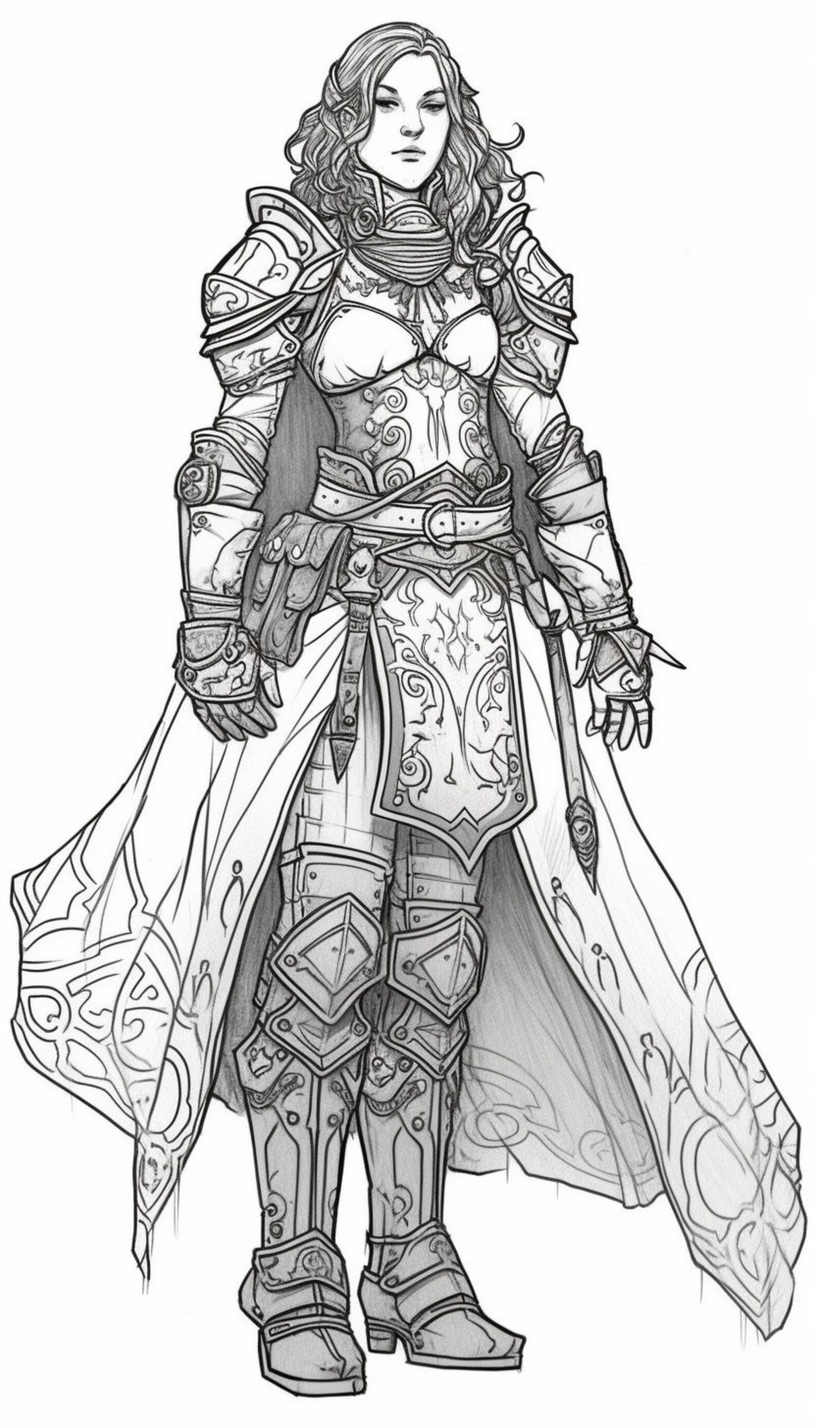 Book 2 50 RPG Fantasy Characters Coloring Book Coloring Pages Generic Characters NPC Adventurer ...