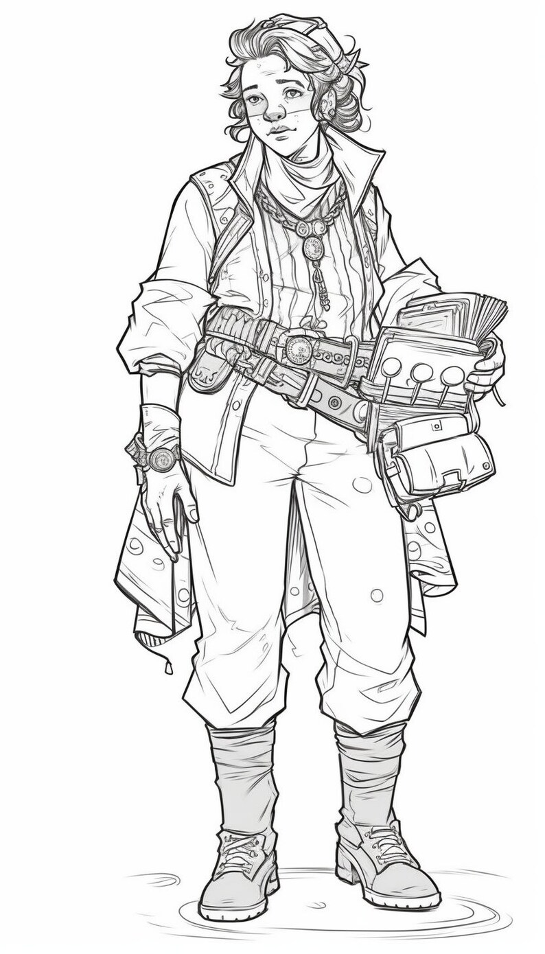 50 Rpg Characters Coloring Book Fantasy Coloring Page Kids - Etsy