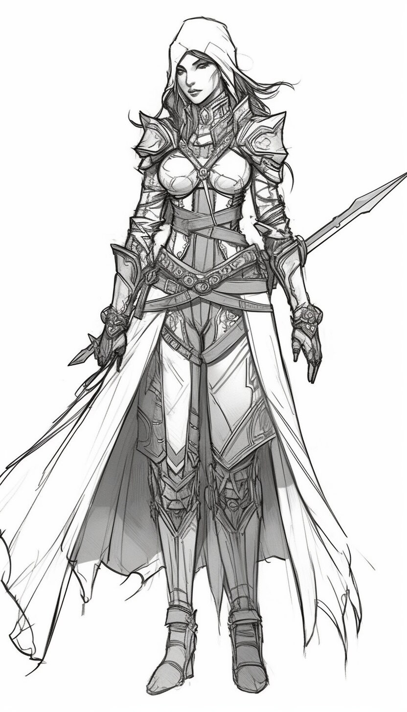 Book 2 50 RPG Fantasy Characters Coloring Book Coloring Pages Generic Characters NPC Adventurer ...