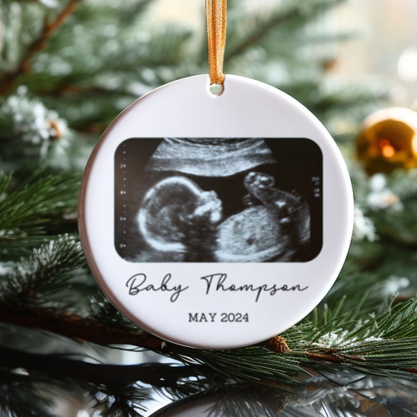 Ultrasound Ornament, Personalized Ultra Sound Christmas Ornament for Grandparents, Dad To Be Gift, Custom Ultrasound, Pregnancy Announcement